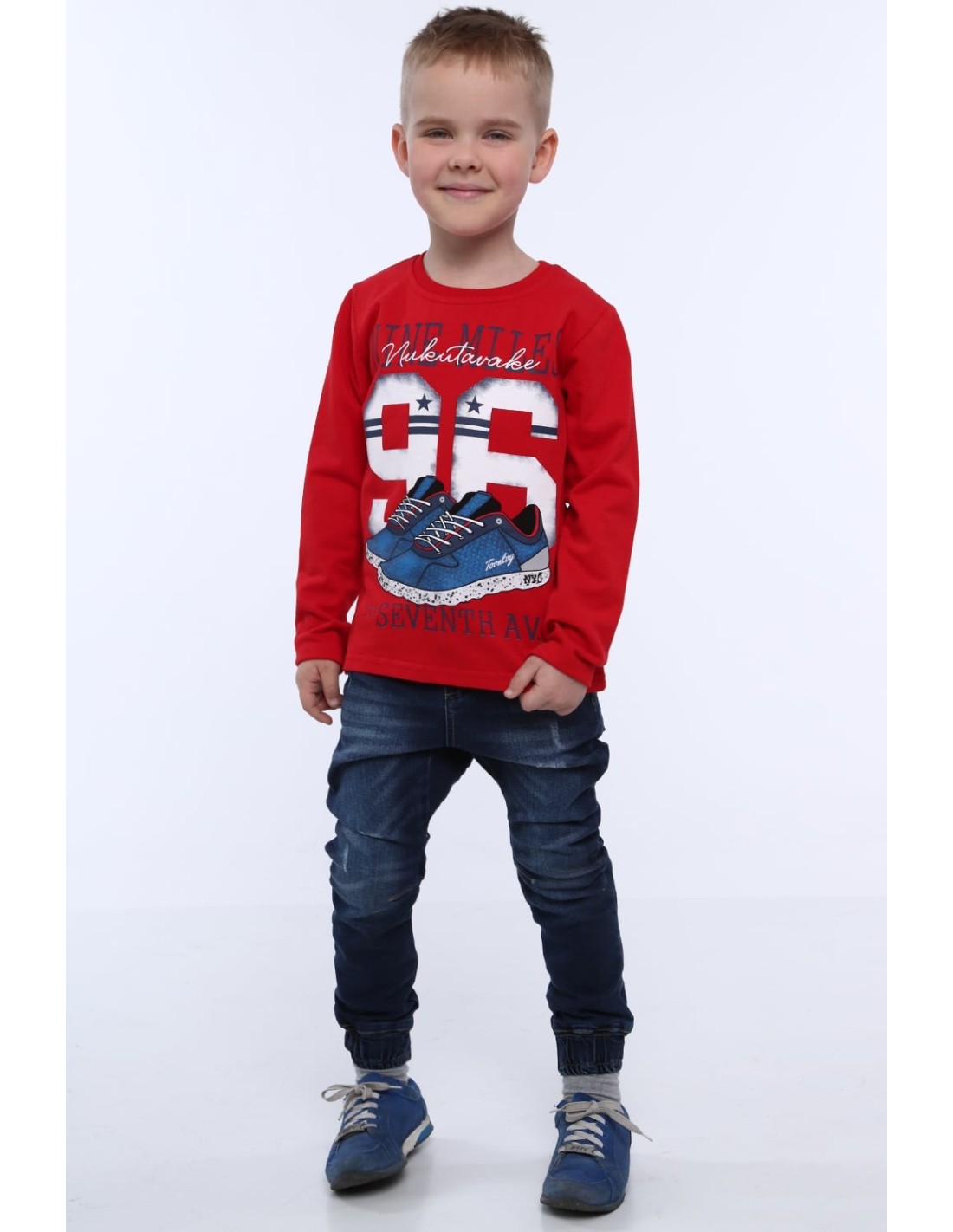 Rotes bedrucktes Jungen-Sweatshirt NDZ9094 – Online-Shop – Boutique